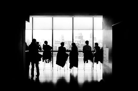 silhouette of people on a banquet hall thumbnail
