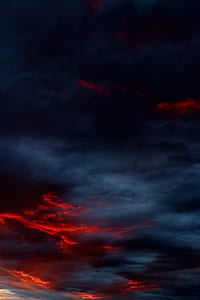 night, dark, red, sunset thumbnail