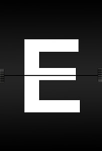 white E on black background thumbnail