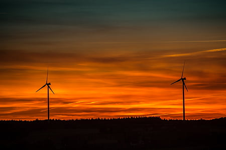 photo of silhouette two windmills thumbnail
