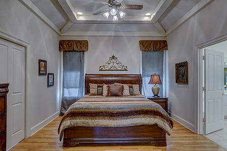 brown and gray bedroom interior thumbnail