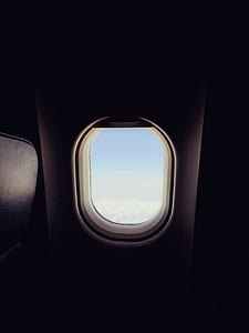 window, plane, airplane, dark thumbnail