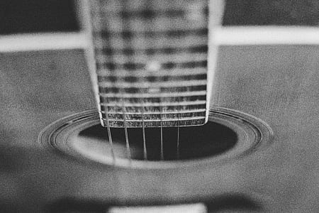 grayscale photo of acoustic guitar thumbnail