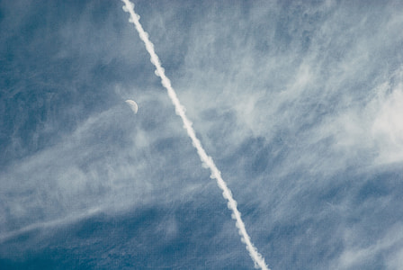 Contrail and the Moon thumbnail