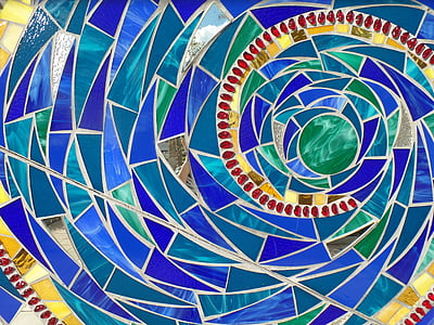 blue, yellow, and green spiral wallpaper thumbnail