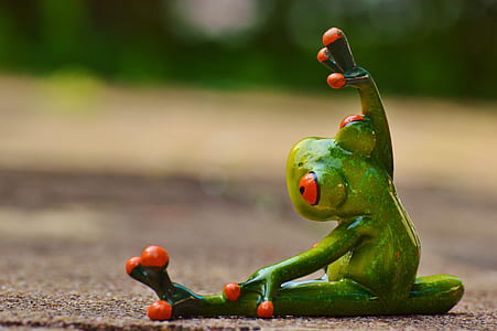 shallow focus photography of red eye frog ceramic decor thumbnail