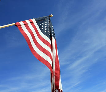 USA flag with pole thumbnail