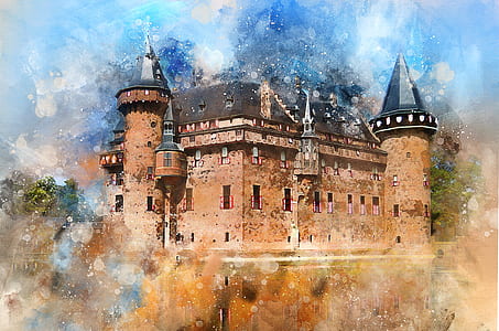 brown castle painting thumbnail