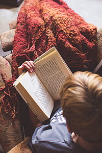 Man in Blue Shirt Reading Book thumbnail