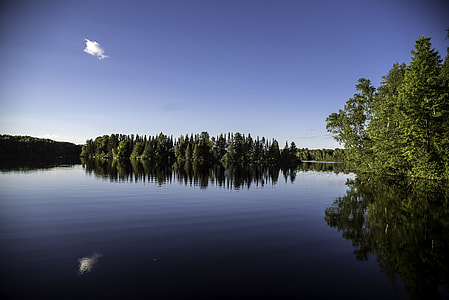 Scenic landscape from Day lake in Chequamegon National Forest, Wisconsin thumbnail