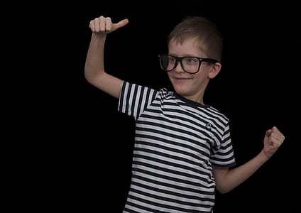 boy's white and black crew-neck top thumbnail