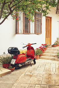 red and black motor scooter thumbnail