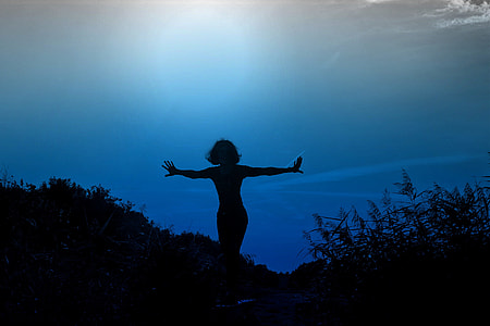 silhouette of person during night time thumbnail