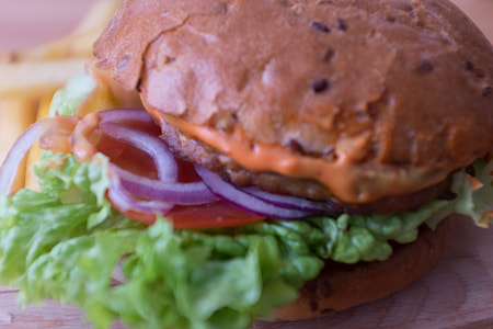 Delicious vegan burger thumbnail