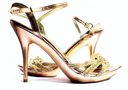 women's silver and gold ankle-strap pumps thumbnail