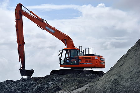 red Doosan excavator thumbnail