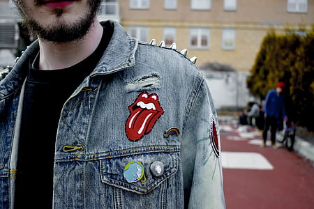 person showing blue distressed jacket thumbnail