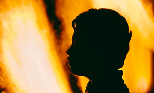 Silhouette With Fire Background thumbnail