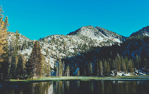 lake near forest and mountains thumbnail