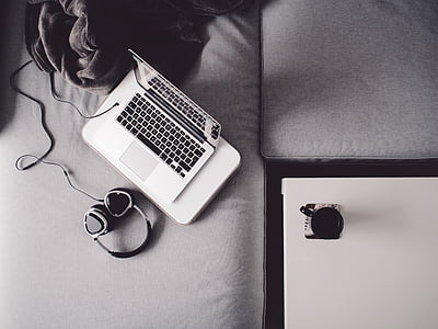grayscale photography of turned-on MacBook thumbnail