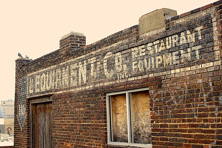 Restaurant Sign Brick Old thumbnail