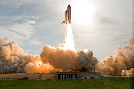 Space Station launching space Shuttle thumbnail