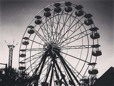 grayscale photography of ferris wheel thumbnail