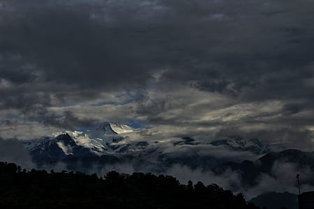 snow-capped mountain under sky thumbnail