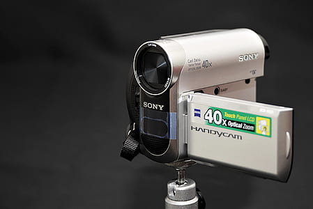 selective focus photography of gray Sony Handycam thumbnail