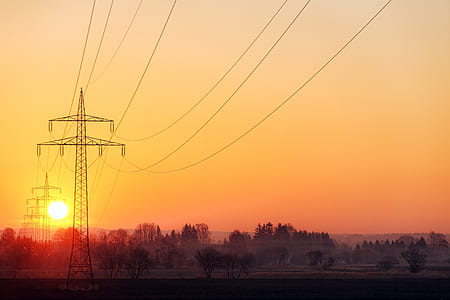 silhouette photography of electric post thumbnail