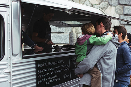 Food truck with beef burgers thumbnail
