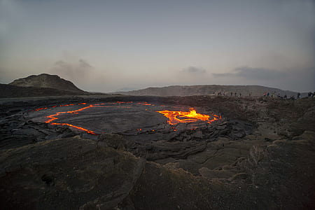 lava beside brown mountain thumbnail