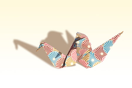 multicolored origami swan thumbnail