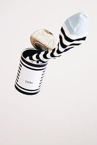 black and white striped sock in can thumbnail