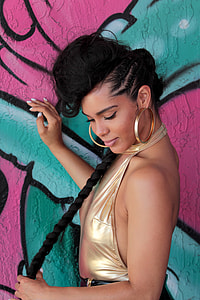 woman wearing brown halter-top thumbnail