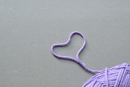 purple shape heart yarn on floor thumbnail