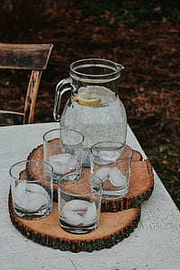 glass pitcher with cups thumbnail