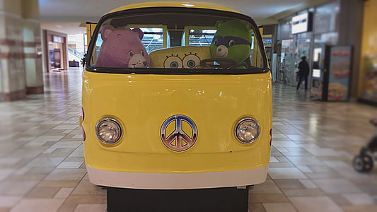 yellow Volkswagen van ride-on toy inside hall thumbnail