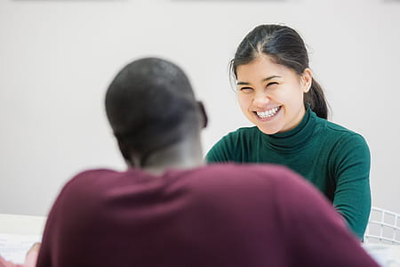 Woman Smiling Meeting Photo thumbnail