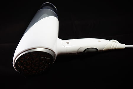 white and black corded hair blower thumbnail