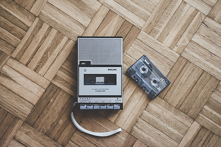 black and gray cassette tape and player layout photo thumbnail