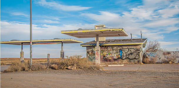 yellow and white gas station thumbnail