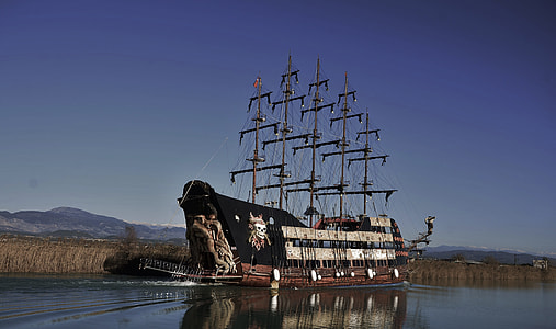 black and gray pirate ship thumbnail