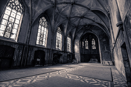 building interior grayscale photography thumbnail