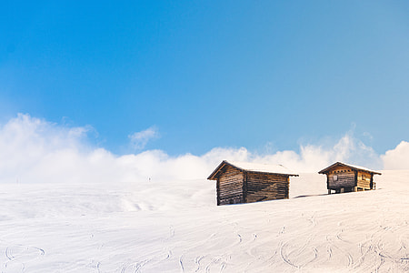 two brown wooden houses during daytime thumbnail