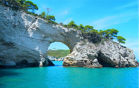 gray arch rock tunnel formation on body of watear thumbnail