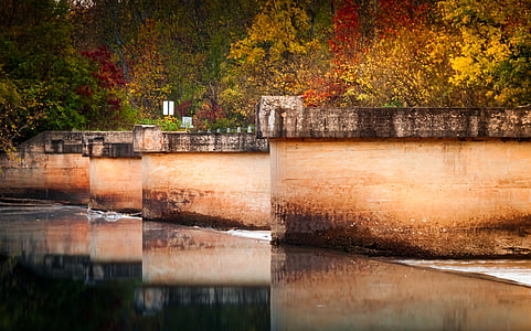 brown concrete bridge and body of water collage thumbnail
