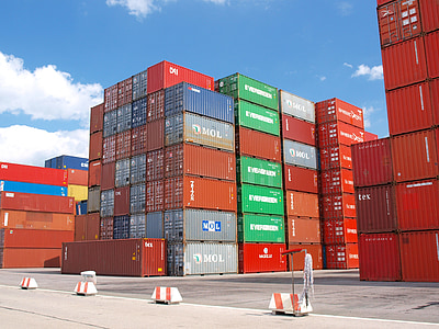stacked assorted-color cargo container lot thumbnail