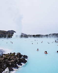 people in blue lagoon, Iceland thumbnail