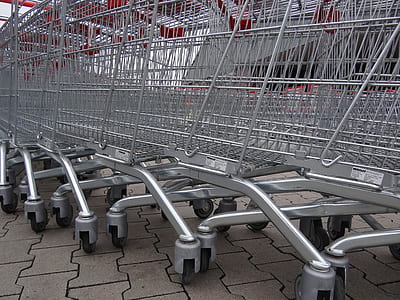 pile grocery cart lot thumbnail